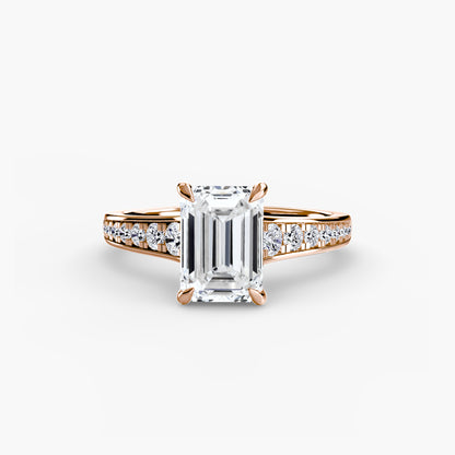 Solitaire Engagement Ring with Pavé Band - 2.4mm