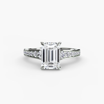 Solitaire Engagement Ring with Pavé Band - 2.4mm