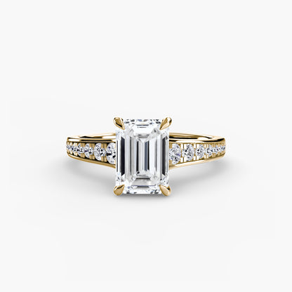 Solitaire Engagement Ring with Pavé Band - 2.4mm