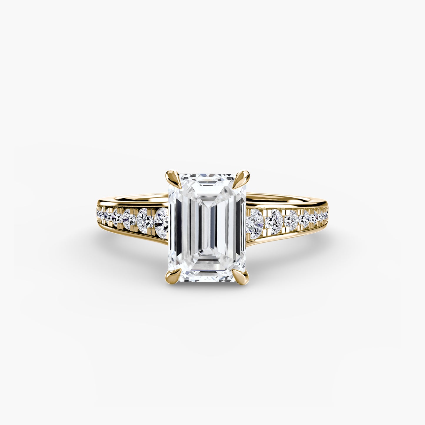 Solitaire Engagement Ring with Pavé Band - 2.4mm