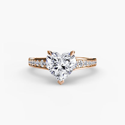 Solitaire Engagement Ring with Pavé Band - 2.4mm