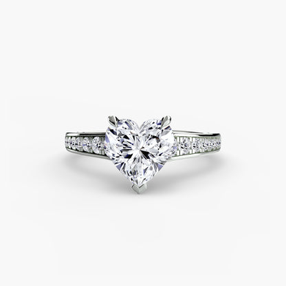 Solitaire Engagement Ring with Pavé Band - 2.4mm