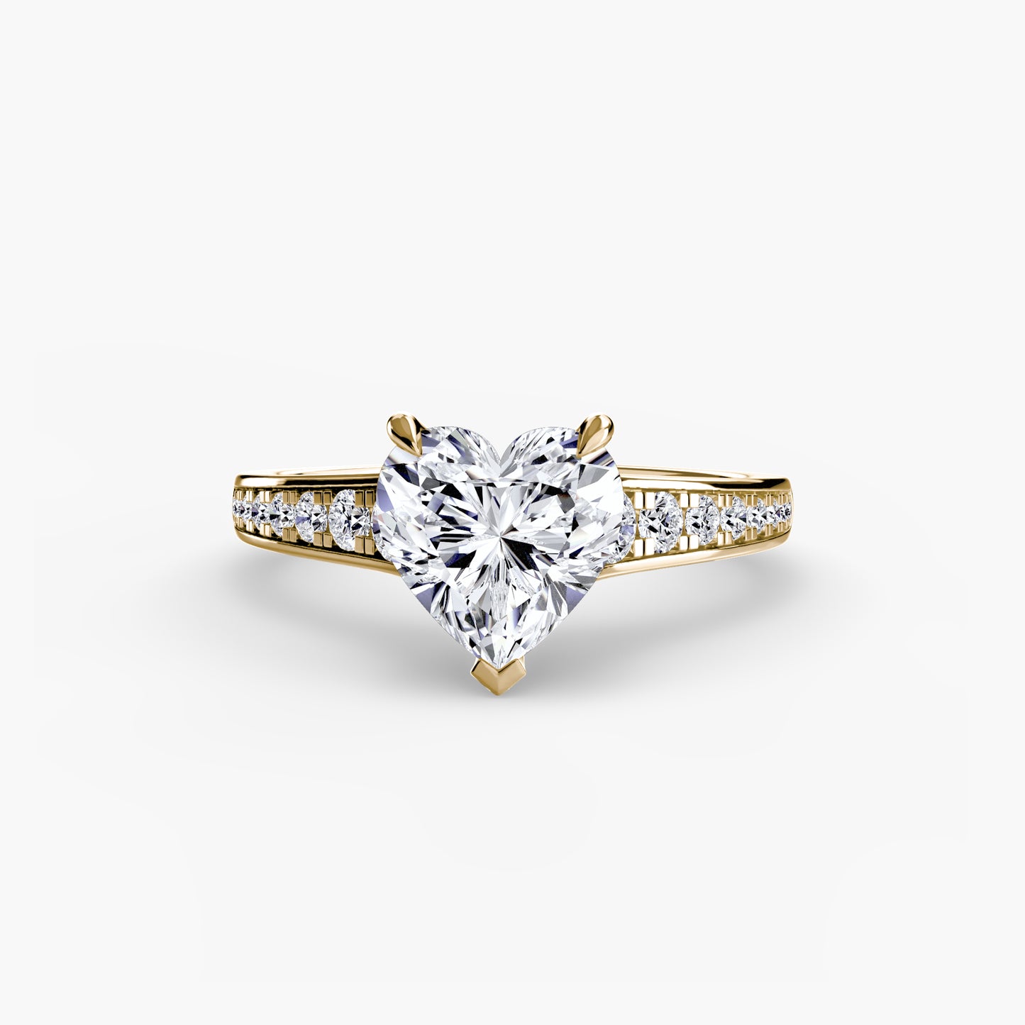 Solitaire Engagement Ring with Pavé Band - 2.4mm