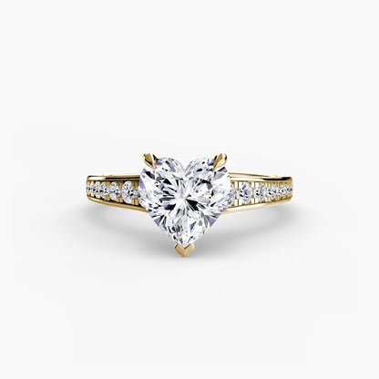 Solitaire Engagement Ring with Pavé Band - 2.4mm