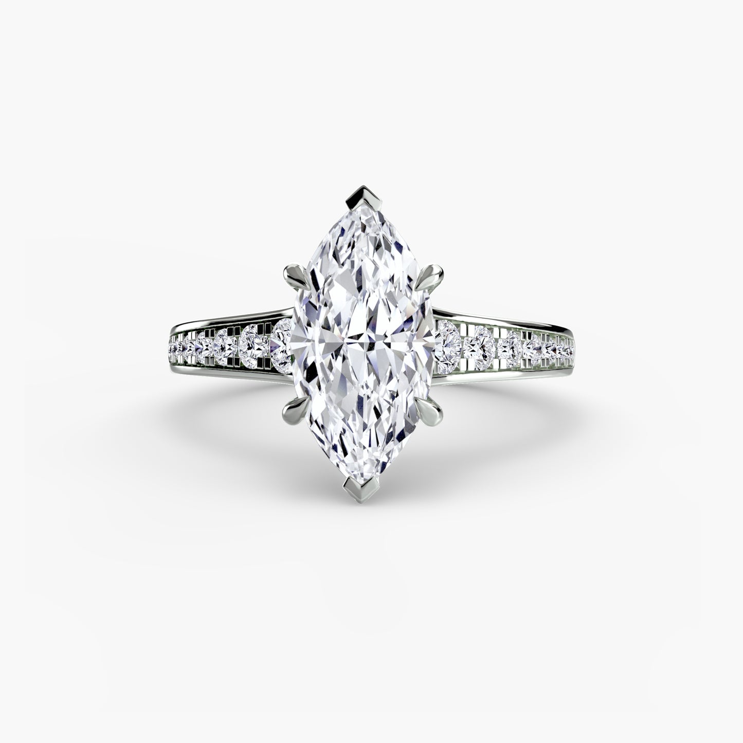 Solitaire Engagement Ring with Pavé Band - 2.4mm