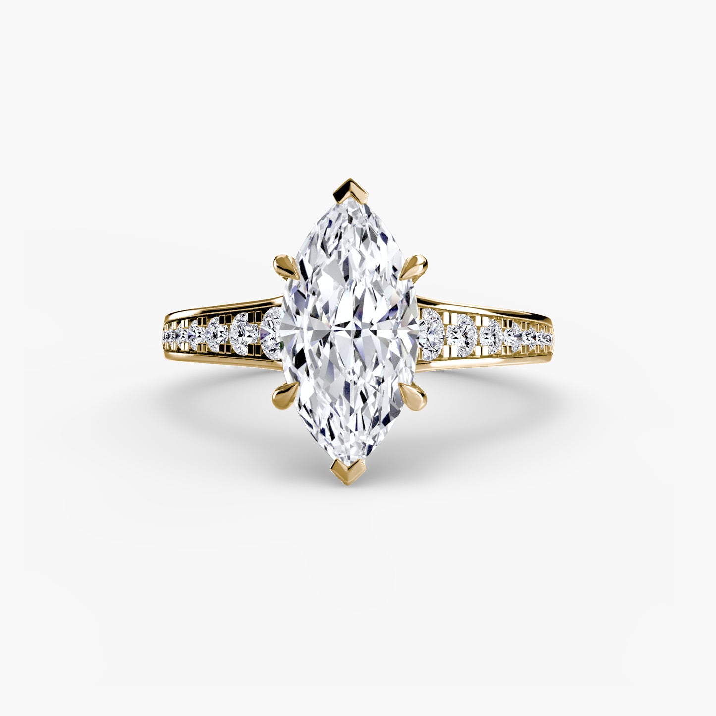 Solitaire Engagement Ring with Pavé Band - 2.4mm