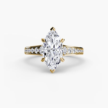 Solitaire Engagement Ring with Pavé Band - 2.4mm