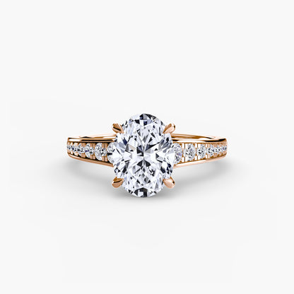 Solitaire Engagement Ring with Pavé Band - 2.4mm