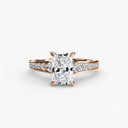 Solitaire Engagement Ring with Pavé Band - 2.4mm