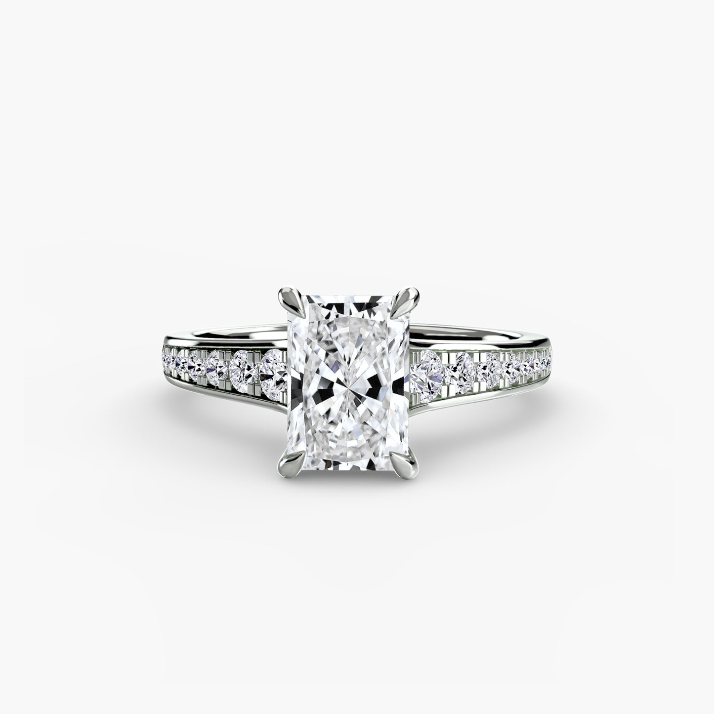 Solitaire Engagement Ring with Pavé Band - 2.4mm