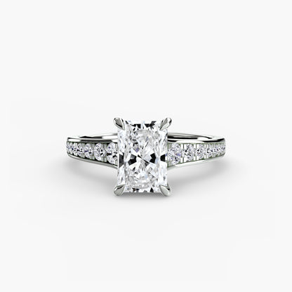 Solitaire Engagement Ring with Pavé Band - 2.4mm