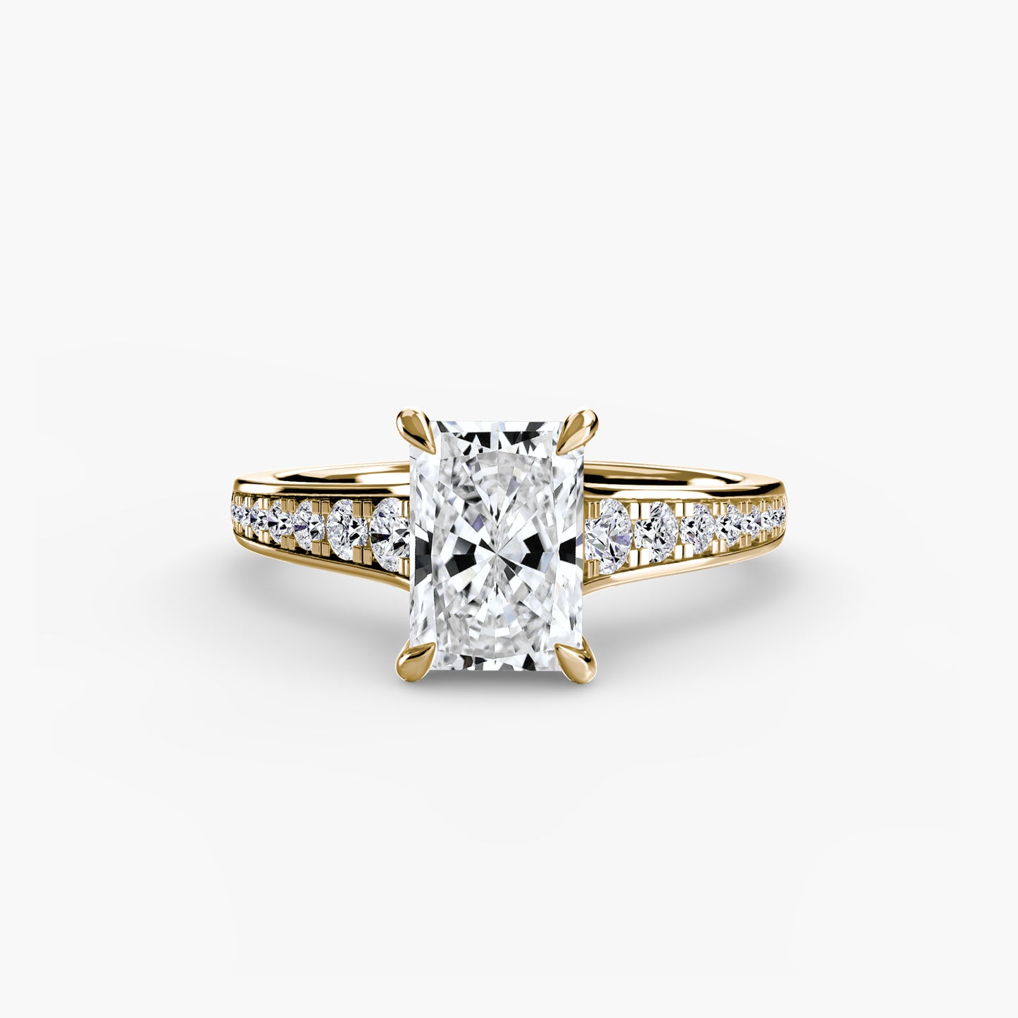 Solitaire Engagement Ring with Pavé Band - 2.4mm