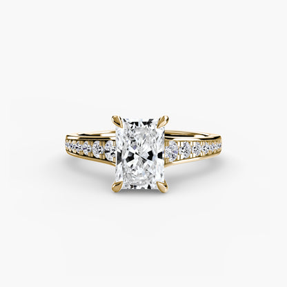 Solitaire Engagement Ring with Pavé Band - 2.4mm