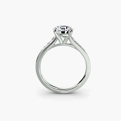 Solitaire Engagement Ring with Pavé Band - 2.4mm