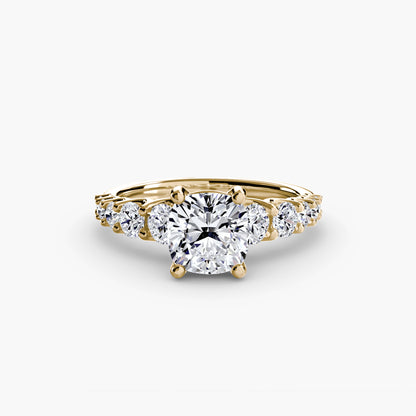 Graduated Accent Solitaire Engagement Ring