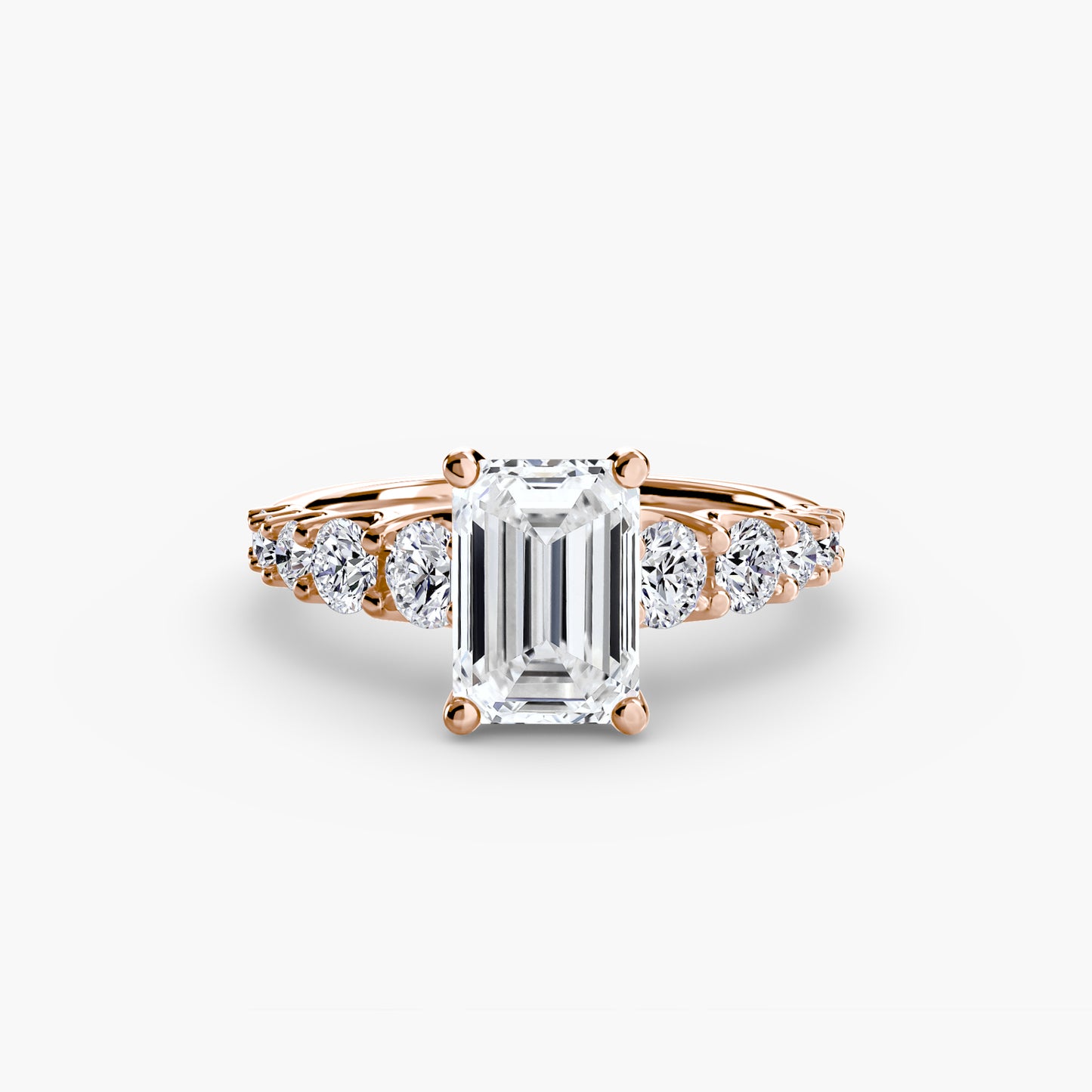 Graduated Accent Solitaire Engagement Ring