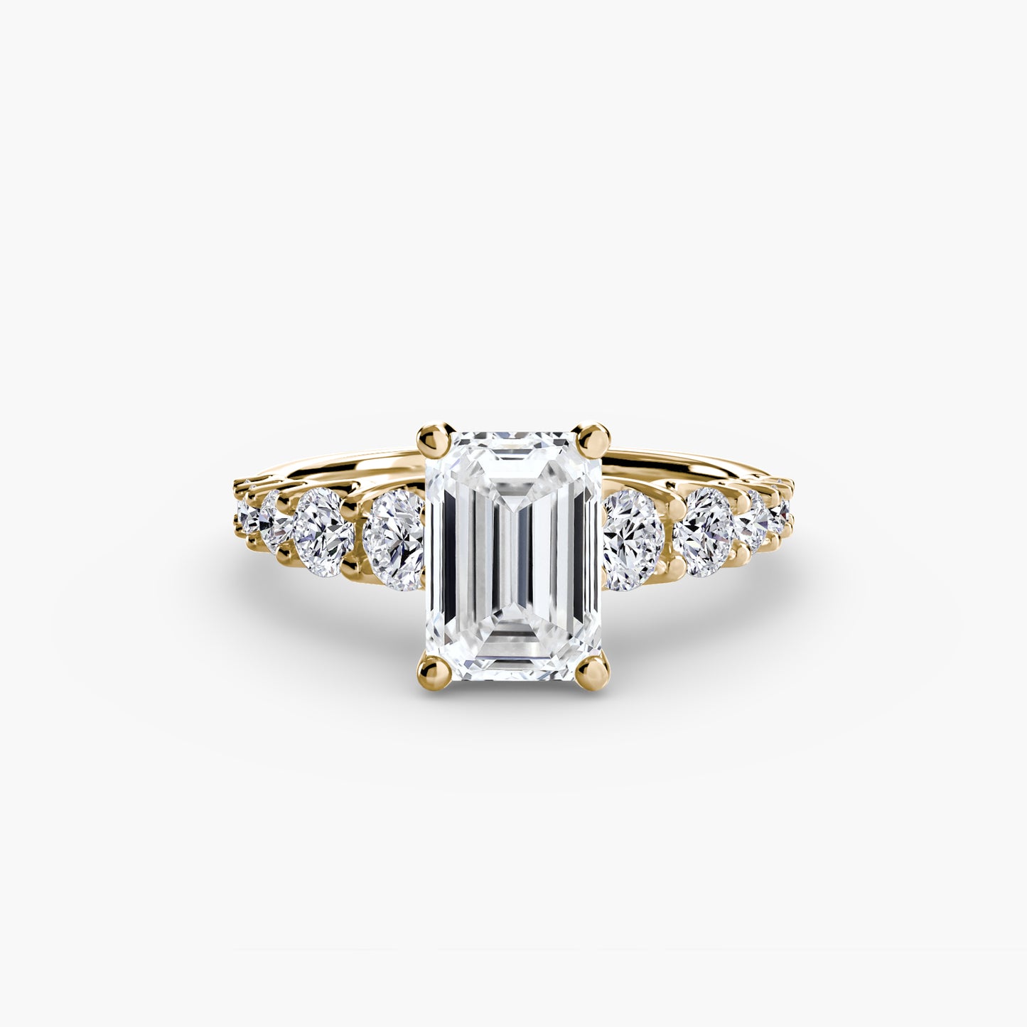 Graduated Accent Solitaire Engagement Ring