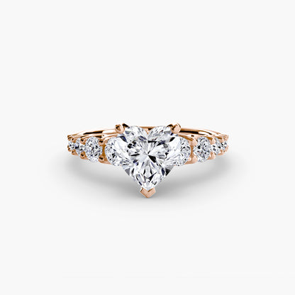 Graduated Accent Solitaire Engagement Ring