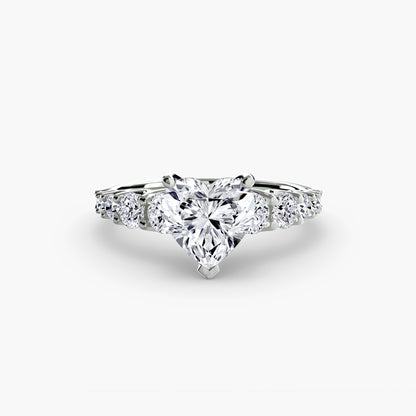 Graduated Accent Solitaire Engagement Ring