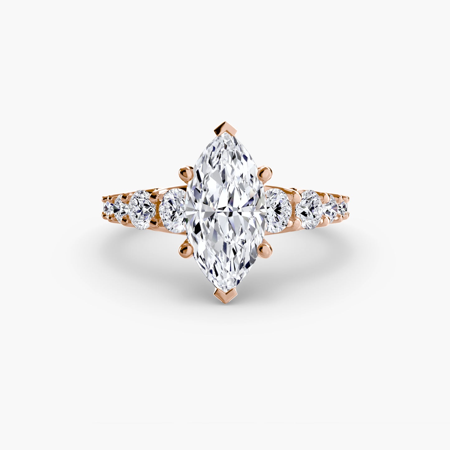 Graduated Accent Solitaire Engagement Ring