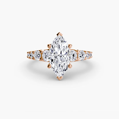 Graduated Accent Solitaire Engagement Ring