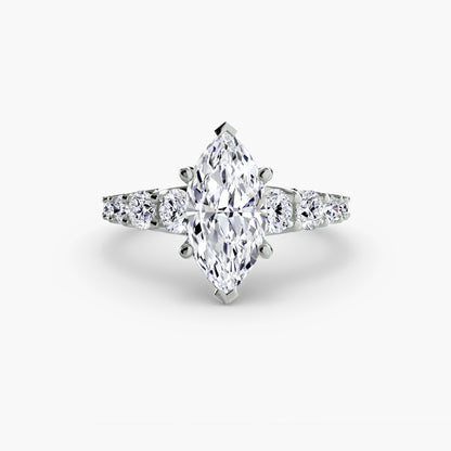 Graduated Accent Solitaire Engagement Ring