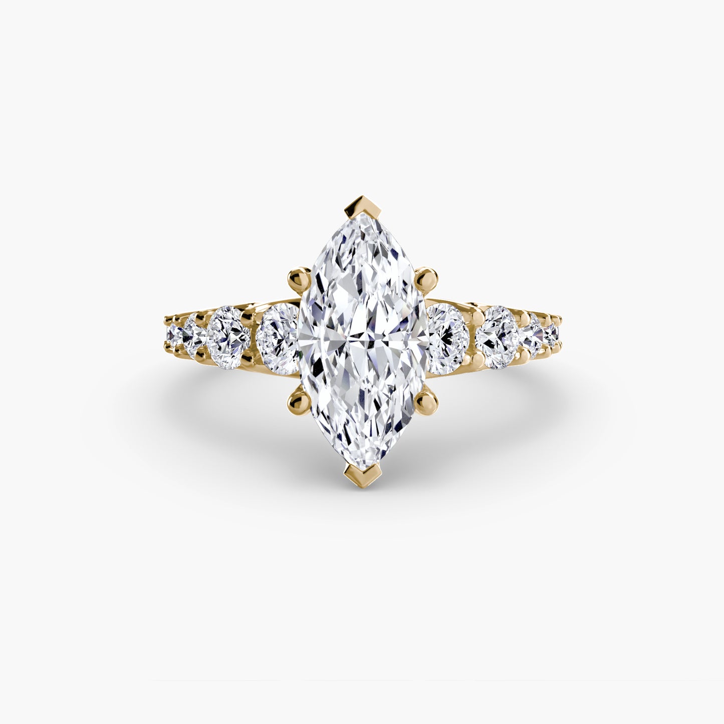 Graduated Accent Solitaire Engagement Ring