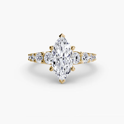 Graduated Accent Solitaire Engagement Ring