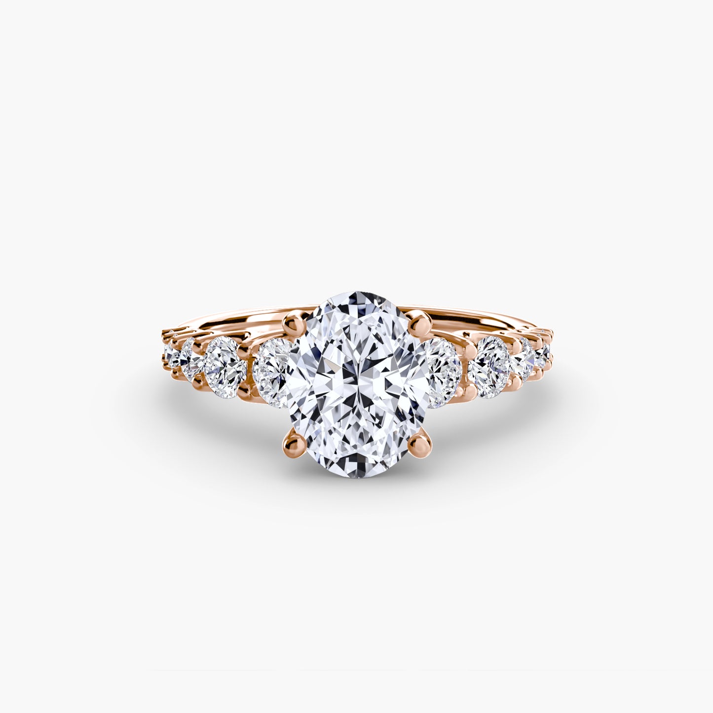 Graduated Accent Solitaire Engagement Ring