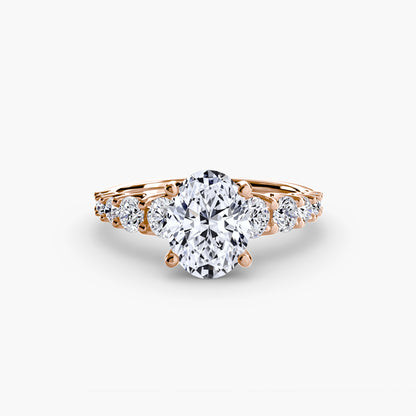 Graduated Accent Solitaire Engagement Ring