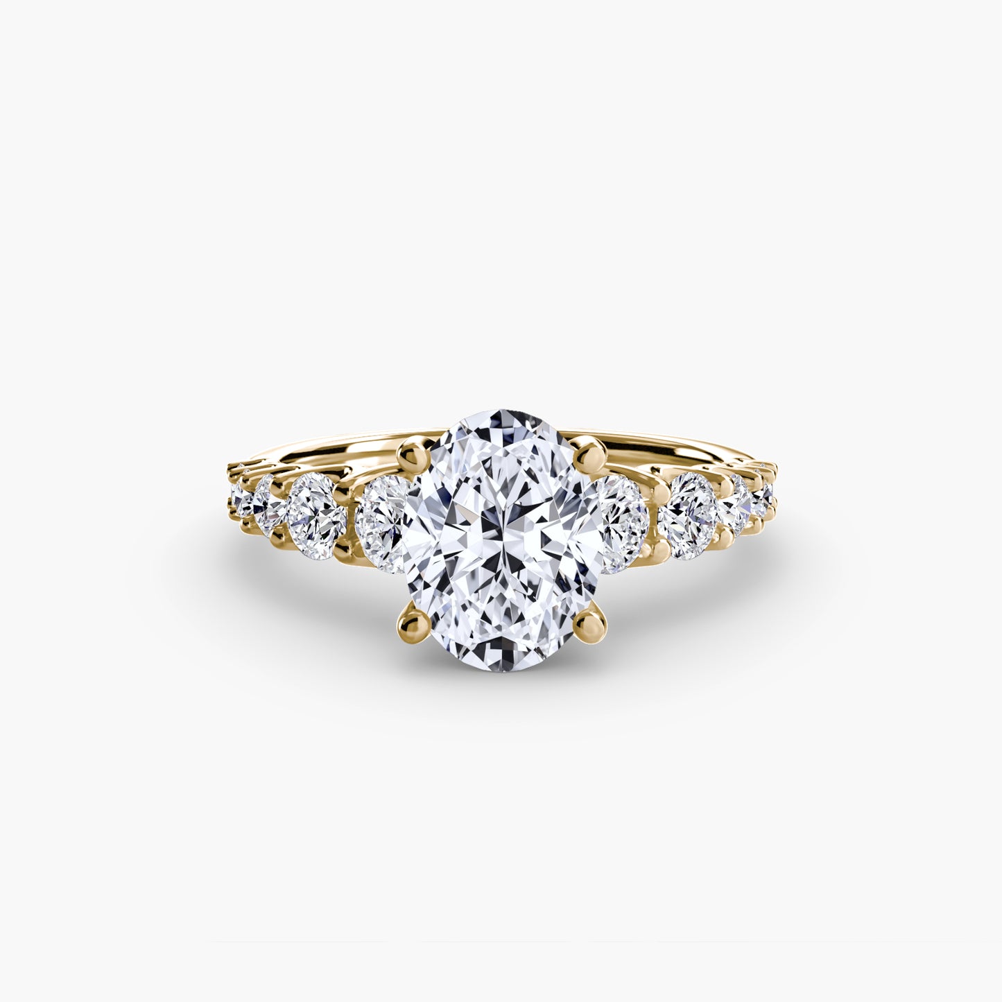 Graduated Accent Solitaire Engagement Ring