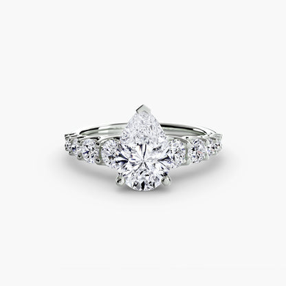 Graduated Accent Solitaire Engagement Ring