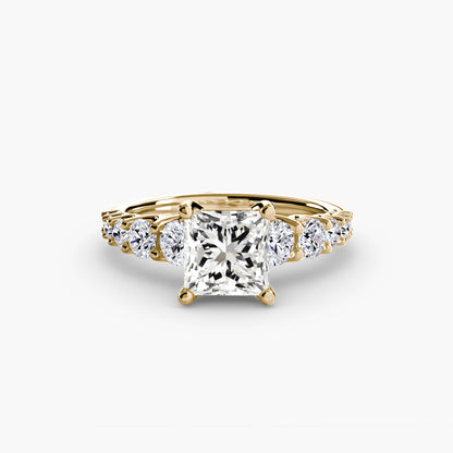 Graduated Accent Solitaire Engagement Ring