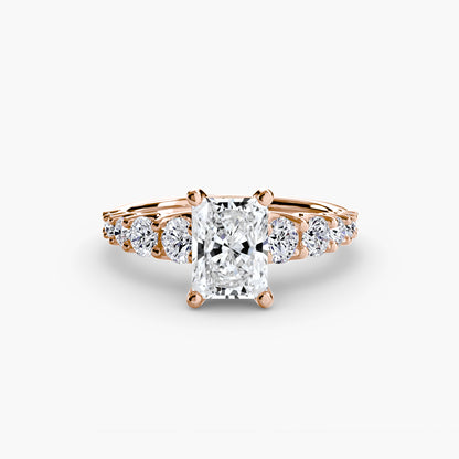 Graduated Accent Solitaire Engagement Ring