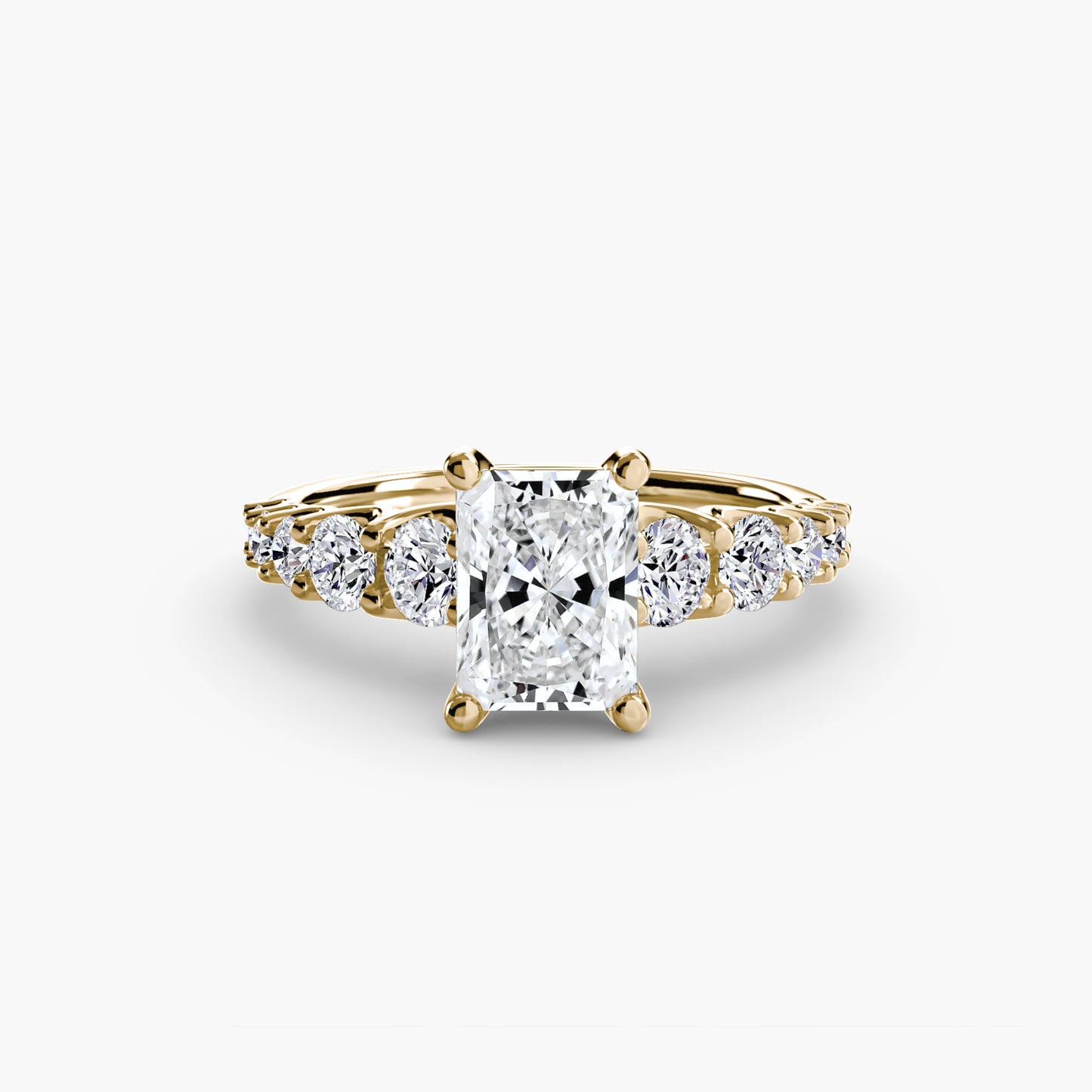 Graduated Accent Solitaire Engagement Ring