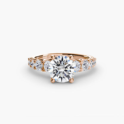 Graduated Accent Solitaire Engagement Ring
