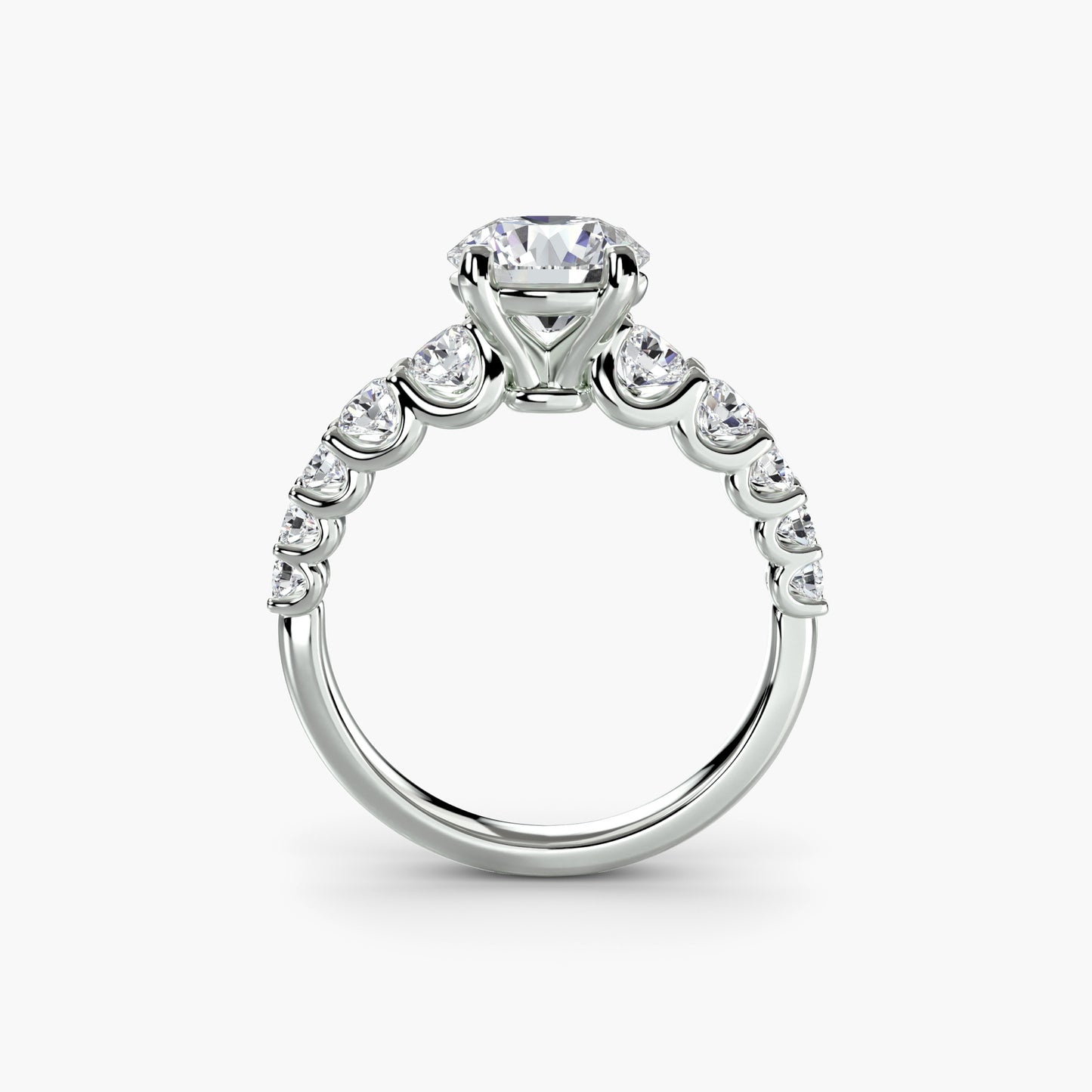 Graduated Accent Solitaire Engagement Ring