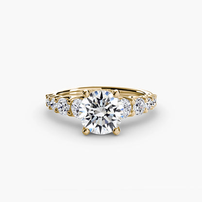 Graduated Accent Solitaire Engagement Ring