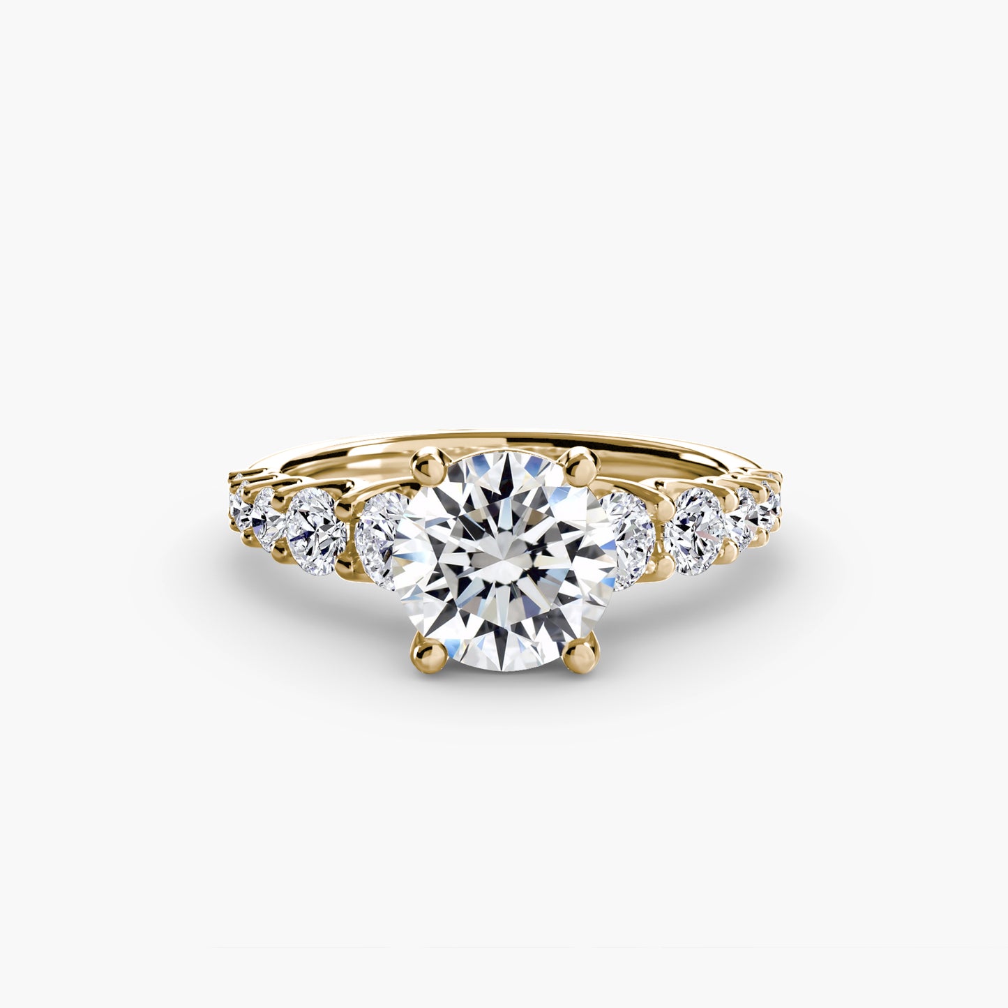 Graduated Accent Solitaire Engagement Ring