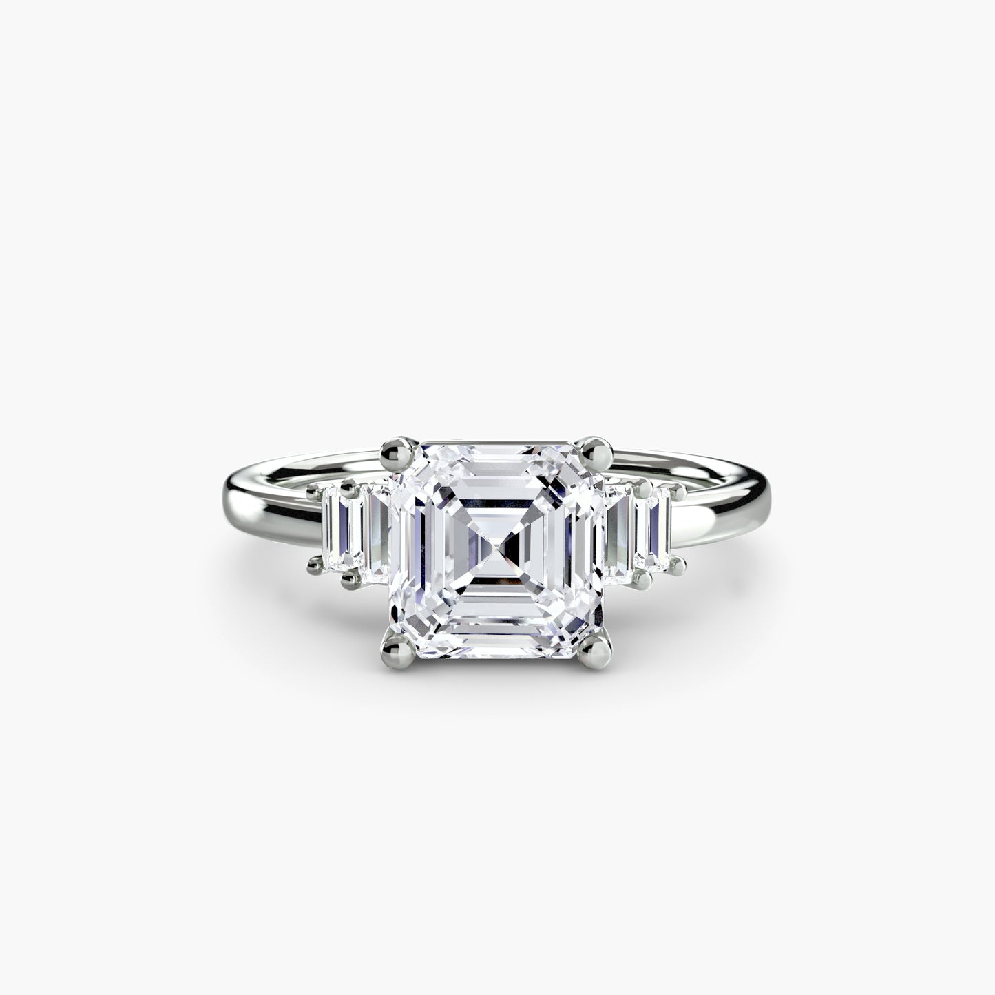 Baguette Accent Solitaire Engagement