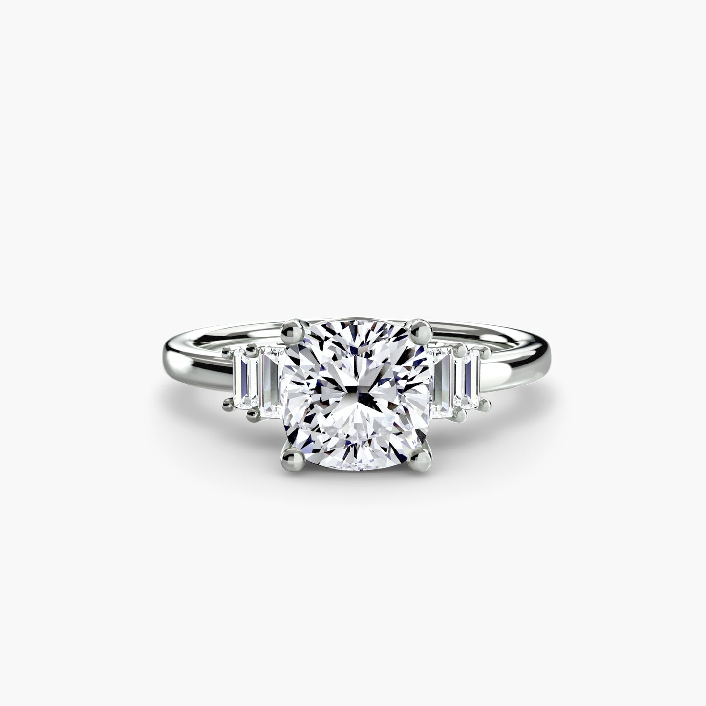 Baguette Accent Solitaire Engagement