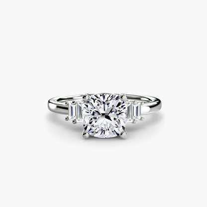 Baguette Accent Solitaire Engagement