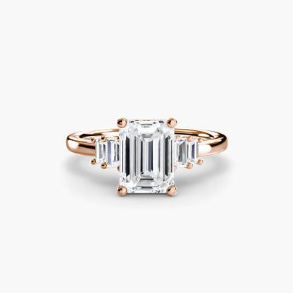 Baguette Accent Solitaire Engagement