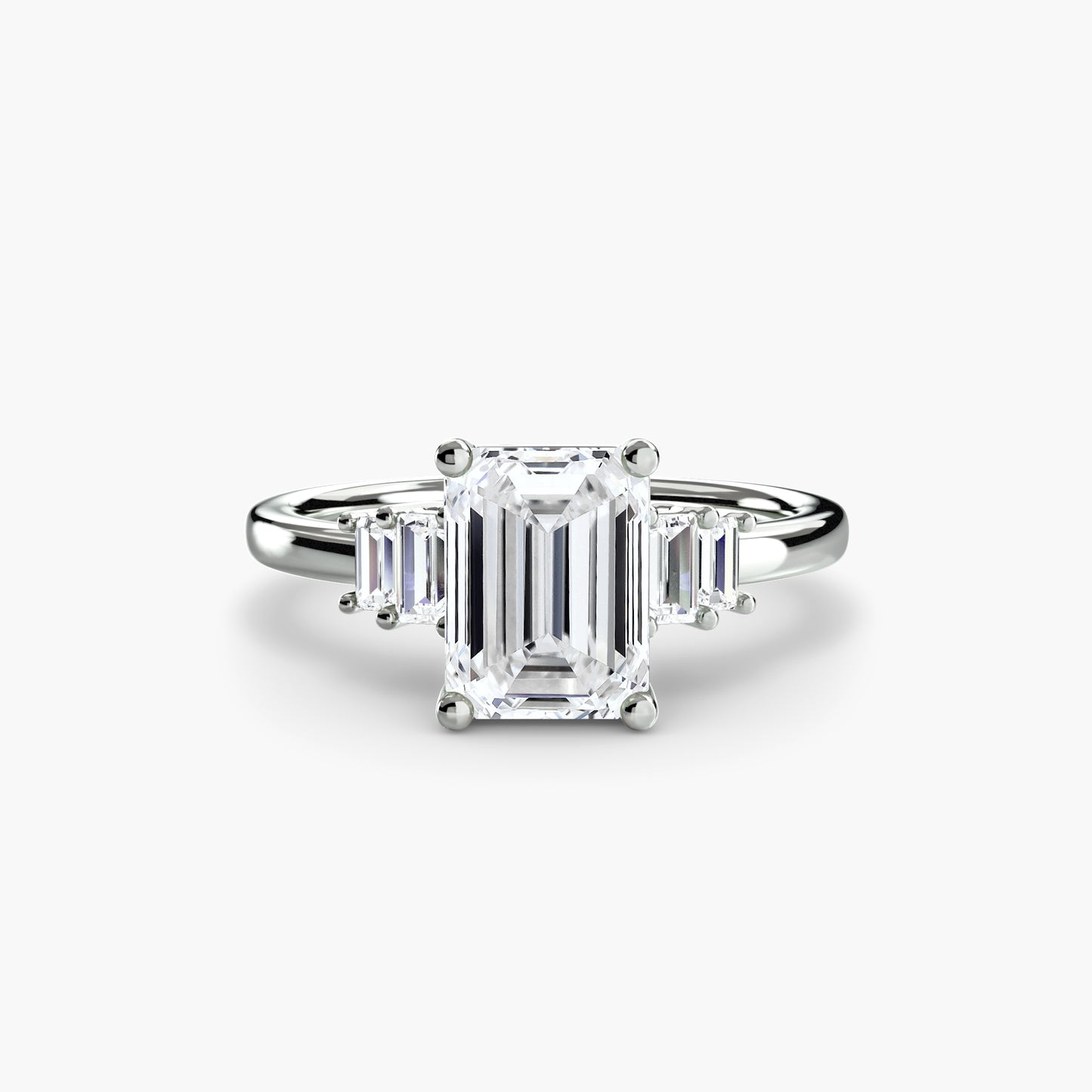Baguette Accent Solitaire Engagement