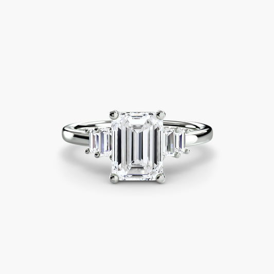 Baguette Accent Solitaire Engagement