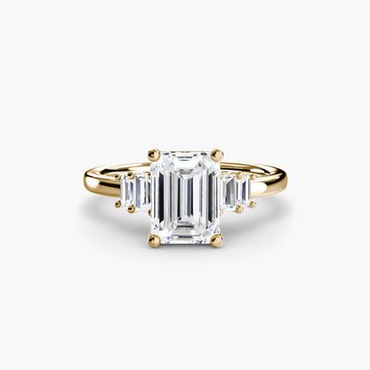 Baguette Accent Solitaire Engagement
