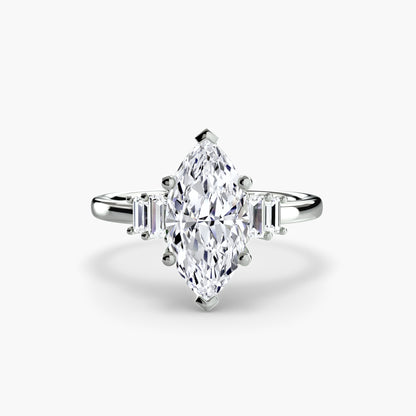Baguette Accent Solitaire Engagement