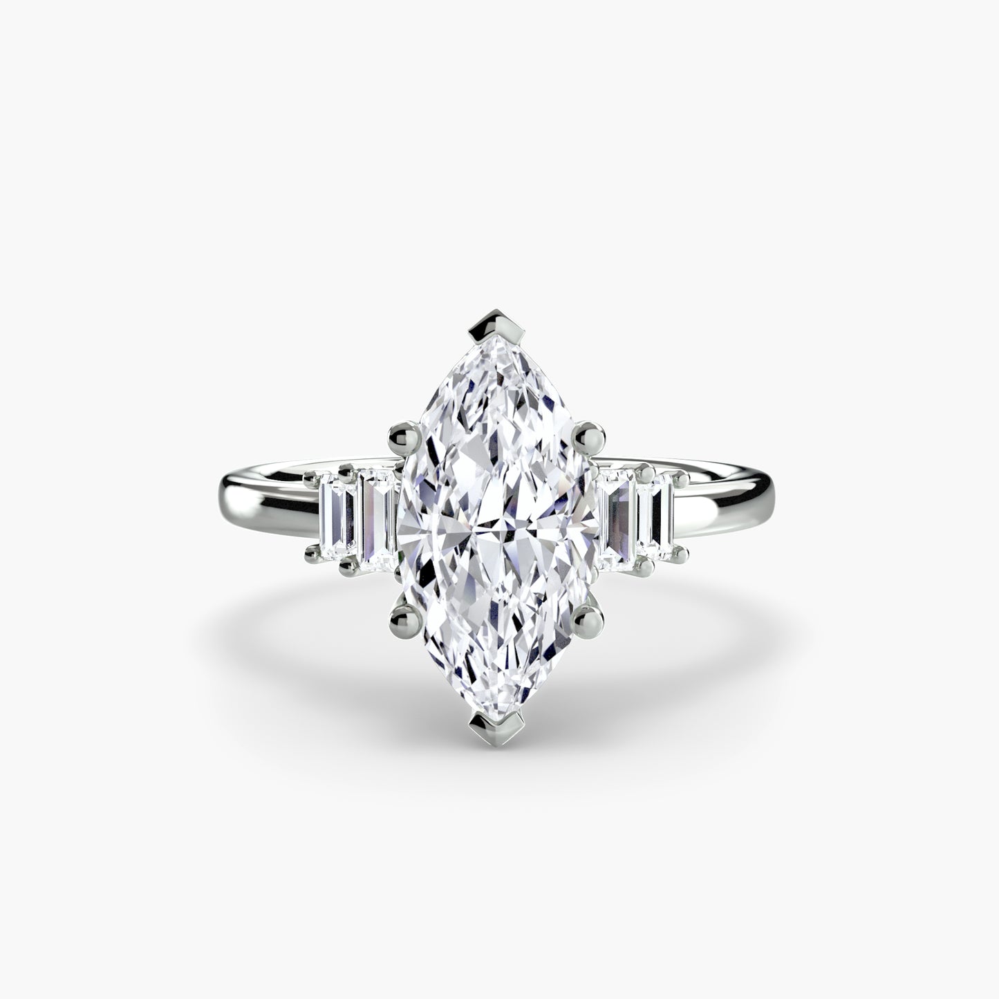 Baguette Accent Solitaire Engagement