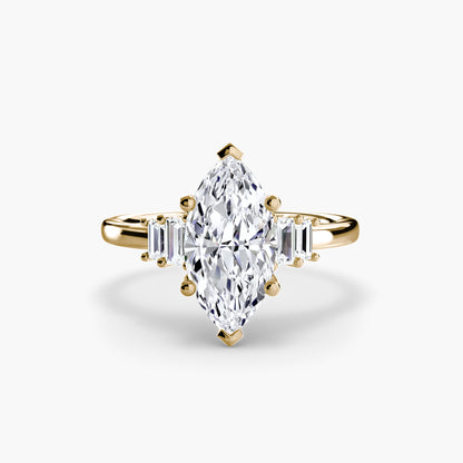 Baguette Accent Solitaire Engagement