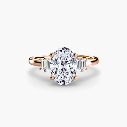 Baguette Accent Solitaire Engagement